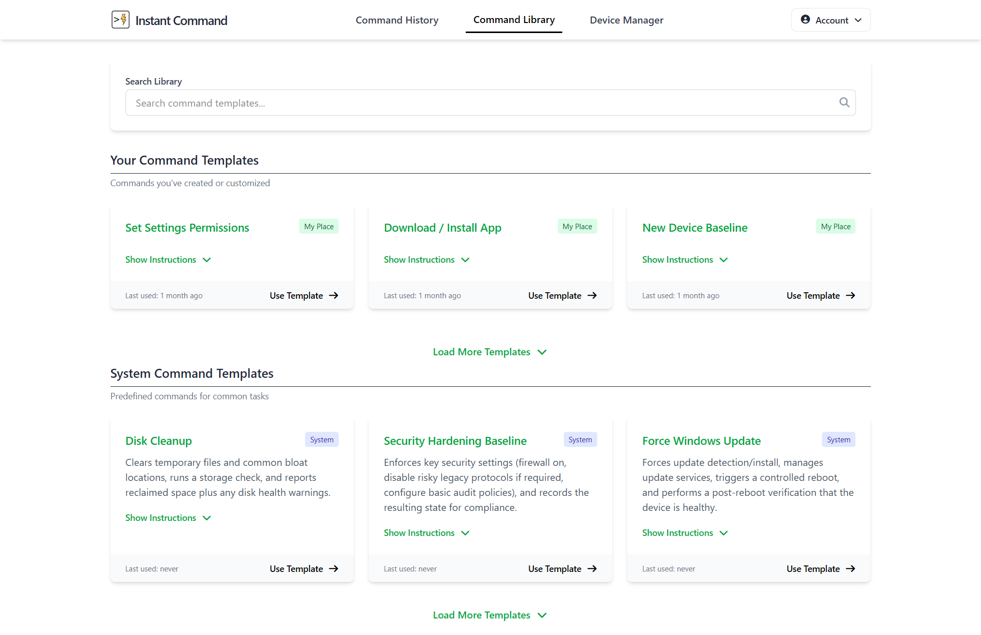 Command Library preview